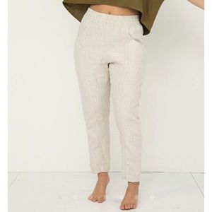 Elizabeth Suzann Clyde Work Pant Flax Linen 2-R